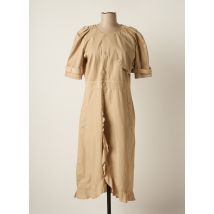 EUROPEAN CULTURE - Robe mi-longue beige en coton - Femme - Taille 38 - Modz