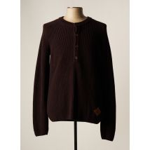 L'IMPECCABLE MARCEL - Gilet manches longues marron en coton - Homme - Taille XXL - Modz