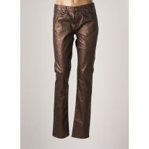 RENHSEN - Pantalon slim marron en coton - Femme - Taille W32 - Modz