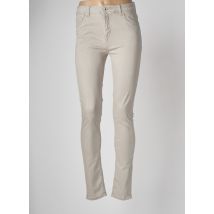 LEMONE - Pantalon slim beige en coton - Femme - Taille 42 - Modz
