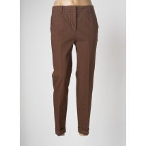 MANILA GRACE - Pantalon chino marron en coton pour femme - Taille 38 - Modz