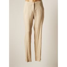 HANA SAN - Pantalon slim beige en lin - Femme - Taille 38 - Modz