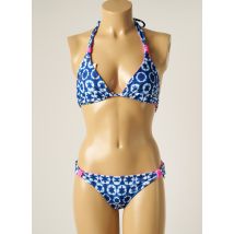 SEASS - Maillot de bain 2 pièces bleu en polyester - Femme - Taille 36 - Modz