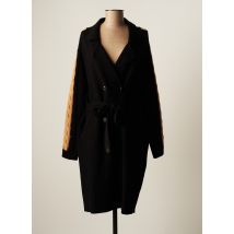 MARINA V - Manteau long noir en viscose pour femme - Taille 36 - Modz