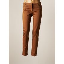 THALASSA - Pantalon slim marron en coton - Femme - Taille 48 - Modz