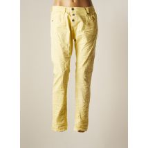 PLEASE - Pantalon droit jaune en coton - Femme - Taille 38 - Modz