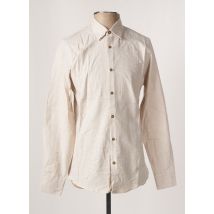JAGVI - Chemise manches longues beige en coton - Homme - Taille S - Modz