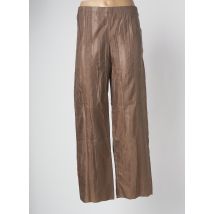 LAUREN VIDAL - Pantalon droit marron en polyester - Femme - Taille 40 - Modz