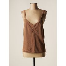 LAUREN VIDAL - Top marron en coton - Femme - Taille 46 - Modz
