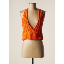 LAUREN VIDAL - Pull orange en coton - Femme - Taille 42 - Modz