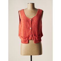 LAUREN VIDAL - Gilet sans manche rose en acrylique - Femme - Taille 46 - Modz