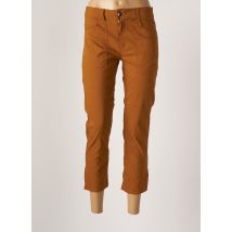 DOLCEZZA - Pantalon 7/8 marron en coton - Femme - Taille 40 - Modz