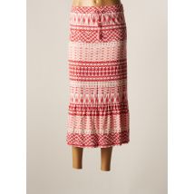 OLSEN - Jupe longue rouge en coton - Femme - Taille 38 - Modz