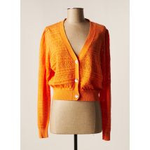 PIECES - Gilet manches longues orange en coton pour femme - Taille 38 - Modz