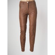 LE COMTE - Pantalon slim marron en polyester - Femme - Taille 36 - Modz