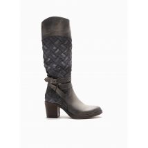 LSQ - Bottes gris en cuir - Femme - Taille 38 - Modz