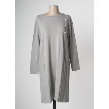 PAN - Robe mi-longue gris en coton - Femme - Taille 36 - Modz