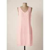 PAUSE CAFE - Robe mi-longue rose en polyester pour femme - Taille 40 - Modz