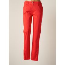 PAUSE CAFE - Pantalon slim rouge en polyester - Femme - Taille 38 - Modz