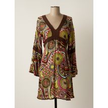 HIP UP - Robe courte marron en viscose - Femme - Taille 38 - Modz