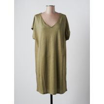 MAJESTIC FILATURES - Robe mi-longue vert en lin - Femme - Taille 40 - Modz