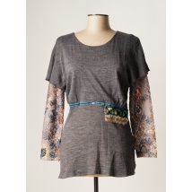 EVALINKA - Pull tunique gris en acrylique - Femme - Taille 40 - Modz