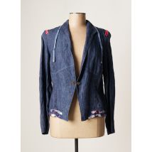 O.K.S - Veste casual bleu en lin - Femme - Taille 44 - Modz