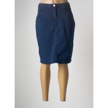 ZHENZI - Jupe mi-longue bleu en coton - Femme - Taille 42 - Modz
