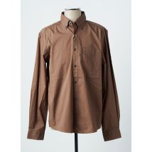 S.OLIVER - Chemise manches longues marron en coton - Homme - Taille L - Modz