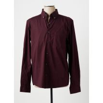 S.OLIVER - Chemise manches longues violet en coton pour homme - Taille M - Modz