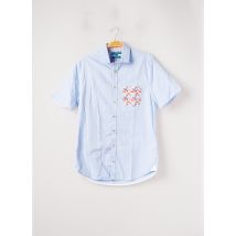 COLOURS & SONS - Chemise manches courtes bleu en coton - Homme - Taille S - Modz