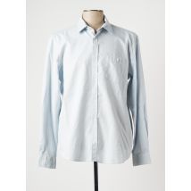 S.OLIVER - Chemise manches longues bleu en coton - Homme - Taille XL - Modz