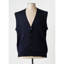 BERAC - Gilet sans manche bleu en merinos - Homme - Taille M - Modz
