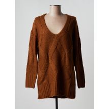 SCHOOL RAG - Pull tunique marron en acrylique - Femme - Taille 36 - Modz