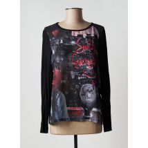 MISSING JOHNNY - Polo noir en viscose - Femme - Taille 40 - Modz