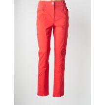 PAUSE CAFE - Pantalon slim rouge en coton - Femme - Taille 44 - Modz