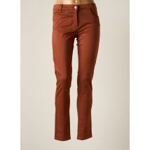 THALASSA - Pantalon slim marron en coton - Femme - Taille 42 - Modz