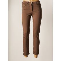 EAST DRIVE - Pantalon slim marron en coton - Femme - Taille 38 - Modz