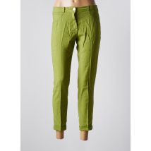 EAST DRIVE - Pantalon 7/8 vert en lin - Femme - Taille 38 - Modz