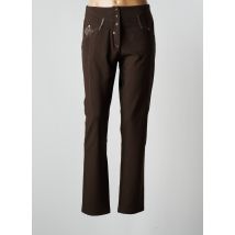PAUSE CAFE - Pantalon droit marron en polyester - Femme - Taille 42 - Modz