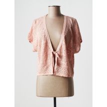 LE PETIT BAIGNEUR - Gilet manches courtes rose en lin - Femme - Taille 36 - Modz
