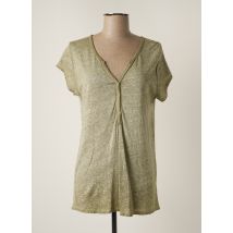 MADE IN ITALY - T-shirt vert en lin - Femme - Taille TU - Modz