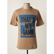 TOM TAILOR - T-shirt marron en coton - Homme - Taille M - Modz