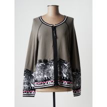 FABER - Gilet manches longues gris en viscose - Femme - Taille 40 - Modz