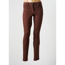 BASLER - Pantalon slim marron en coton - Femme - Taille 36 - Modz