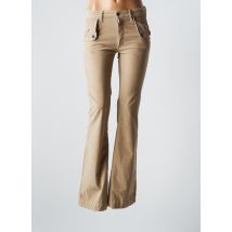 LAUREN VIDAL - Pantalon flare beige en coton - Femme - Taille 44 - Modz