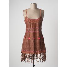 PIN UP - Robe courte marron en polyester - Femme - Taille 38 - Modz