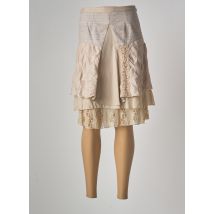 ENJOY - Jupe mi-longue beige en coton - Femme - Taille 36 - Modz