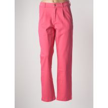 GARCIA - Pantalon droit rose en coton - Femme - Taille 38 - Modz
