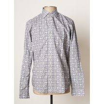 FIL NOIR - Chemise manches longues bleu en coton - Homme - Taille M - Modz